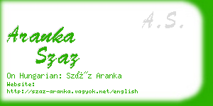 aranka szaz business card